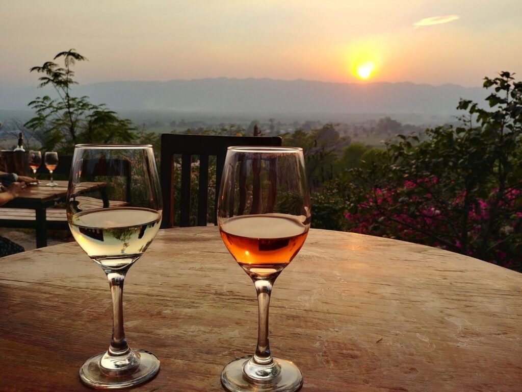 White wine on safari